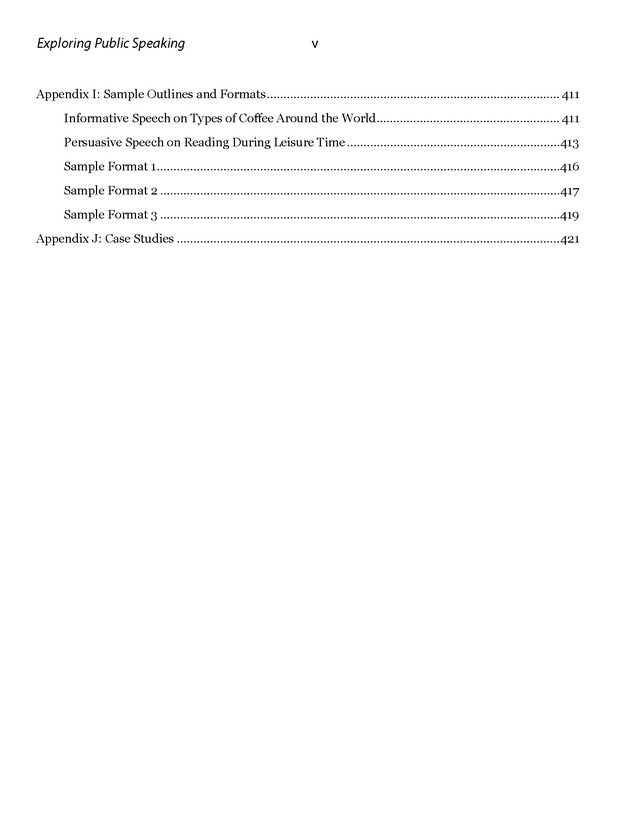 Exploring Public Speaking - Table of Contents 5